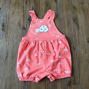 3/24$ Pekkle baby shortalls short overalls with ladybug size 6 months